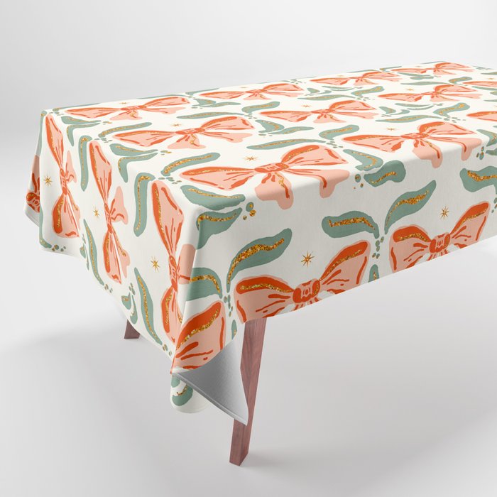 Charming Vintage Bow Pattern A Classic Design for Stylish Creations Tablecloth Gallery Image 1