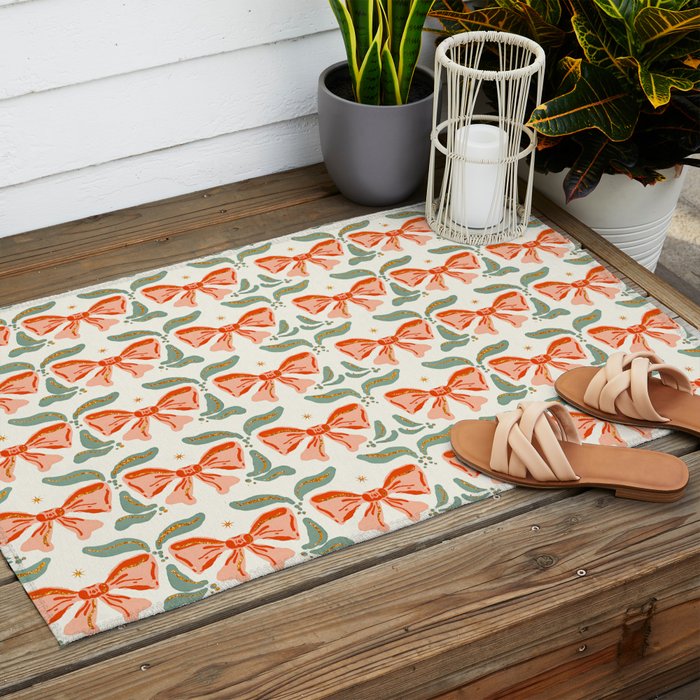Charming Vintage Bow Pattern A Classic Design for Stylish Creations Outdoor Rug Gallery Image 2