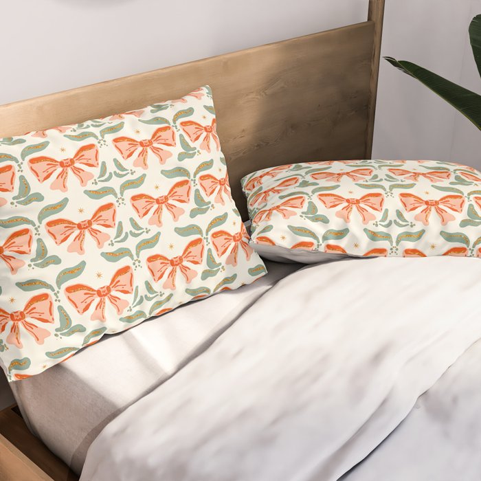 Charming Vintage Bow Pattern A Classic Design for Stylish Creations Pillow Sham Gallery Image 2