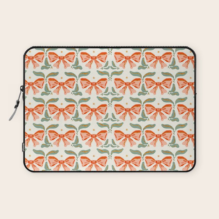 Charming Vintage Bow Pattern A Classic Design for Stylish Creations Laptop Sleeve Gallery Image 1