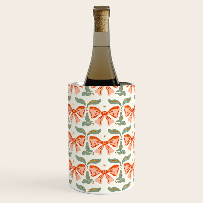 Charming Vintage Bow Pattern A Classic Design for Stylish Creations Wine Chiller Gallery Image 2