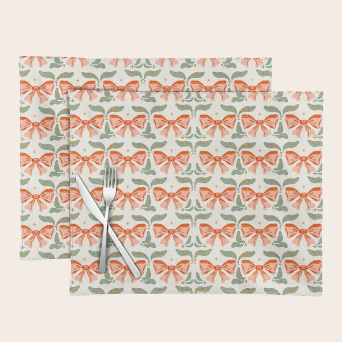 Charming Vintage Bow Pattern A Classic Design for Stylish Creations Placemat Gallery Image 1