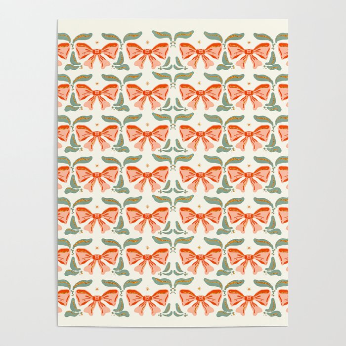 Charming Vintage Bow Pattern A Classic Design for Stylish Creations Poster Gallery Image 4