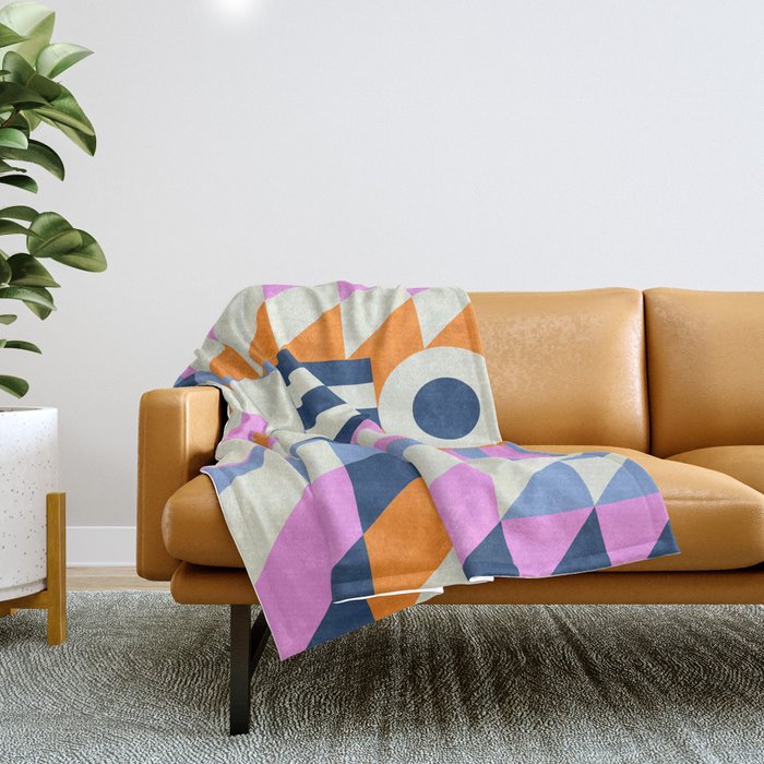 Happy Geometrics Throw Blanket Gallery Image 1