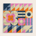 Happy Geometrics Wood Wall Art Gallery Image 1
