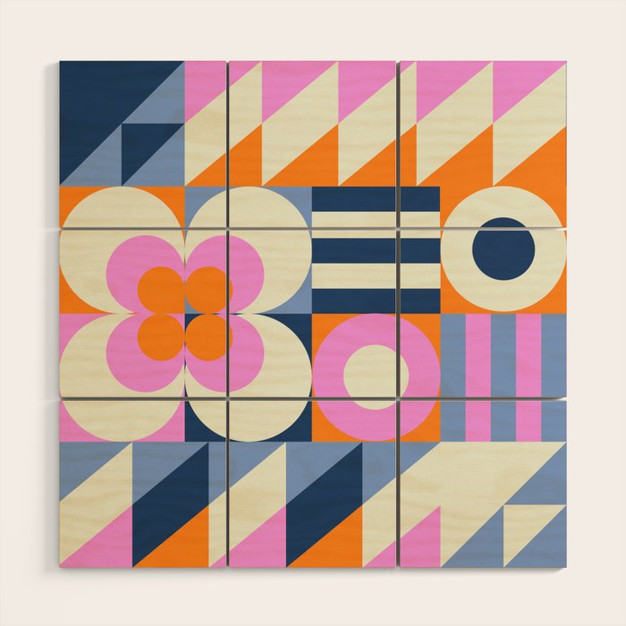 Happy Geometrics Wood Wall Art Gallery Image 1