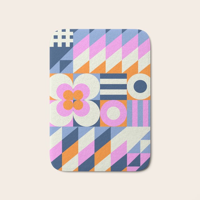 Happy Geometrics Bath Mat Gallery Image 1