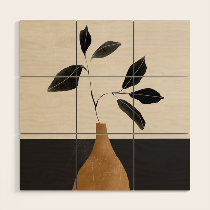 minimal plant 6/2 Wood Wall Art Gallery Image 1