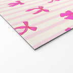 Classic Hot Pink Bows And Stripes Welcome Mat Gallery Image 2