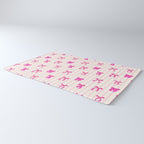 Classic Hot Pink Bows And Stripes Rug Gallery Image 3
