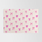 Classic Hot Pink Bows And Stripes Rug Gallery Image 2