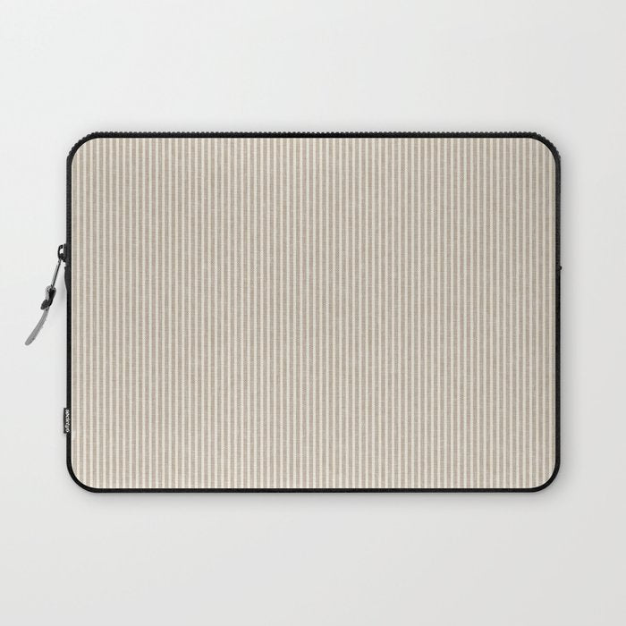 linen textured stripes - sand Laptop Sleeve Gallery Image 1