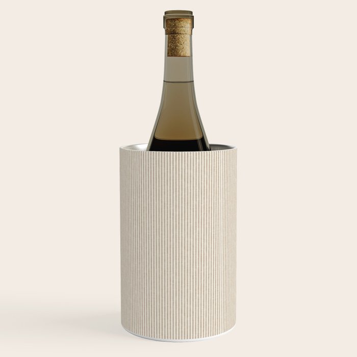 linen textured stripes - sand Wine Chiller Gallery Image 1