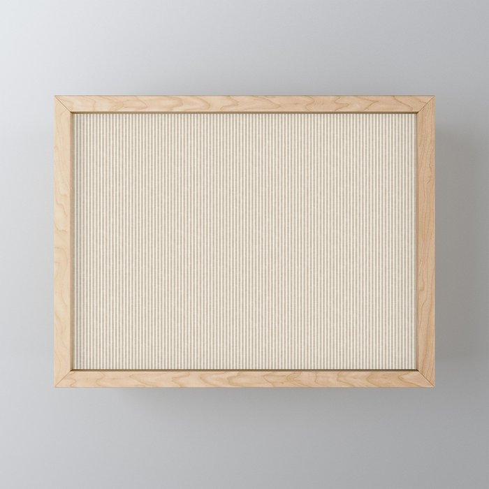 linen textured stripes - sand Mini Art Print Gallery Image 1