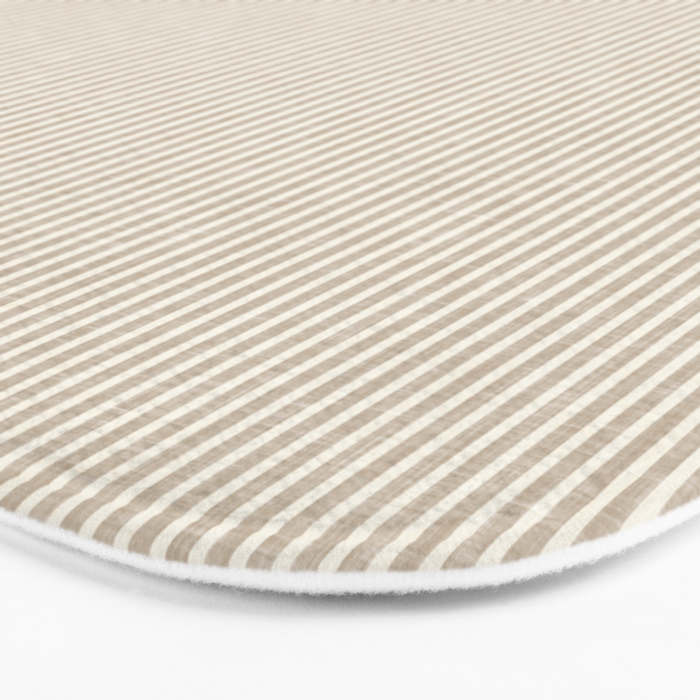 linen textured stripes - sand Bath Mat Gallery Image 3