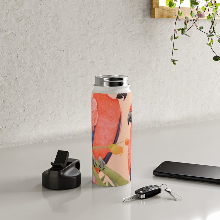 Pastel Parrot Pair Water Bottle Gallery Image 4