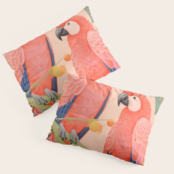 Pastel Parrot Pair Pillow Sham Gallery Image 3