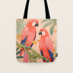 Pastel Parrot Pair Tote Bag Gallery Image 1