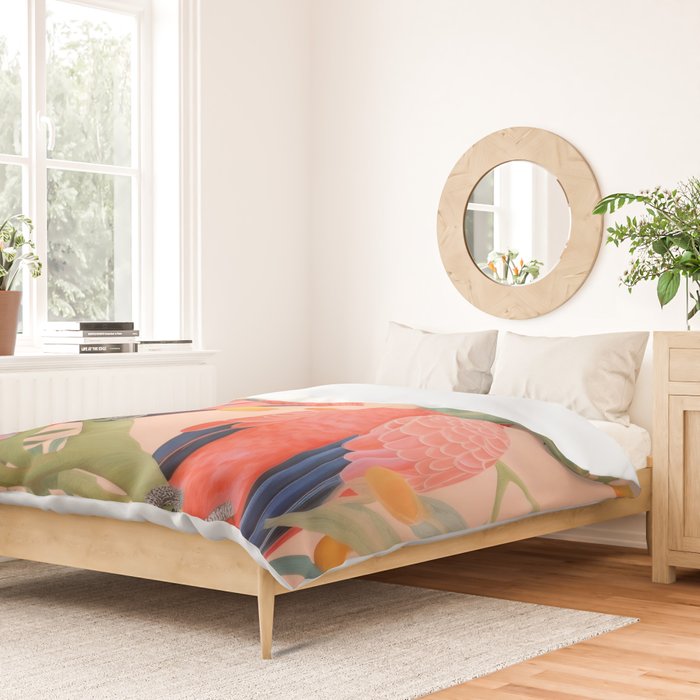 Pastel Parrot Pair Duvet Cover Gallery Image 2