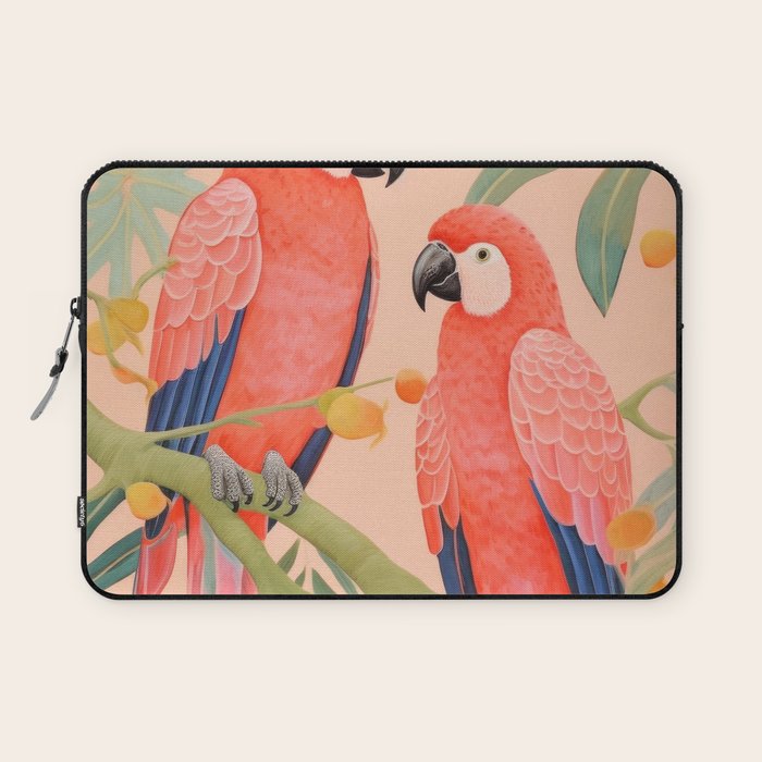 Pastel Parrot Pair Laptop Sleeve Gallery Image 1