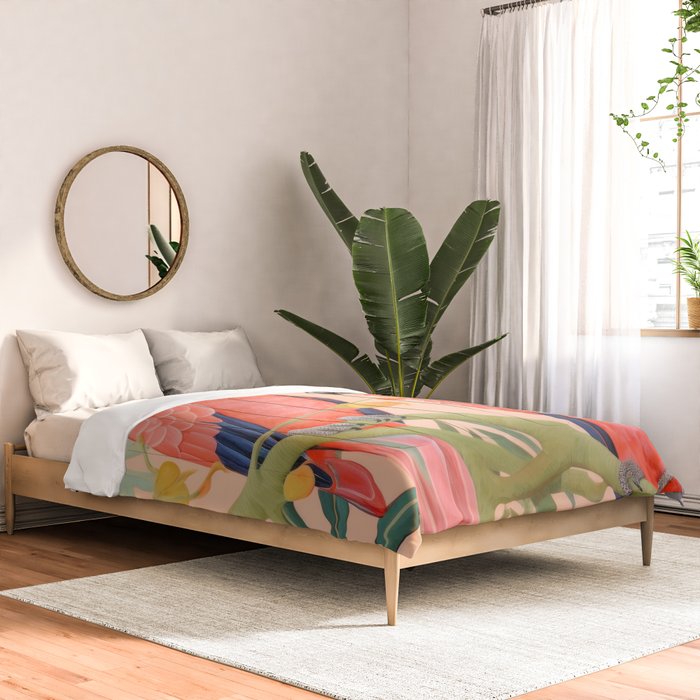 Pastel Parrot Pair Comforter Gallery Image 2