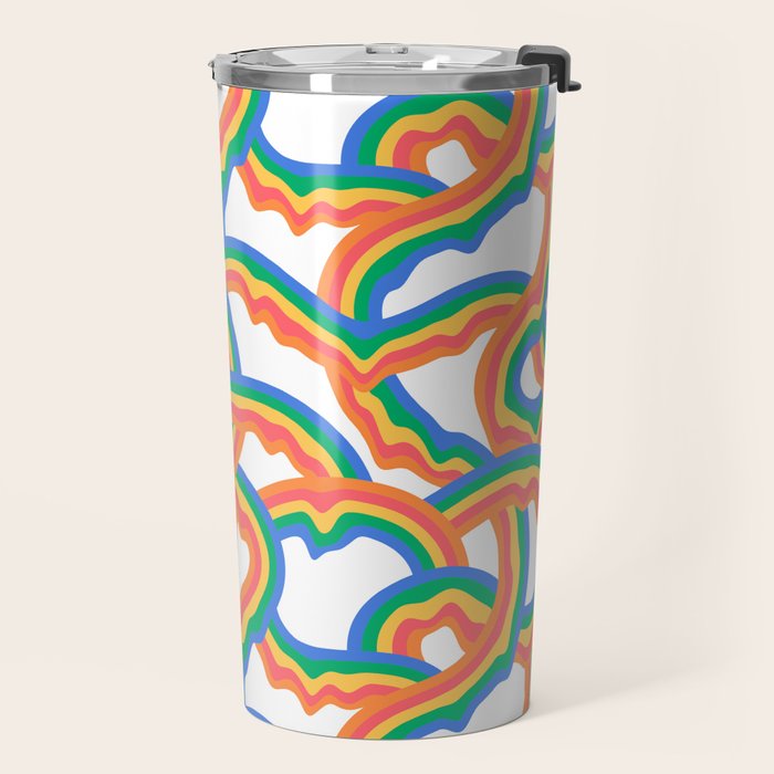 Retro psychedelic rainbow pattern Travel Mug Gallery Image 2
