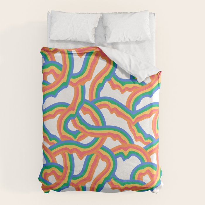 Retro psychedelic rainbow pattern Duvet Cover Gallery Image 6