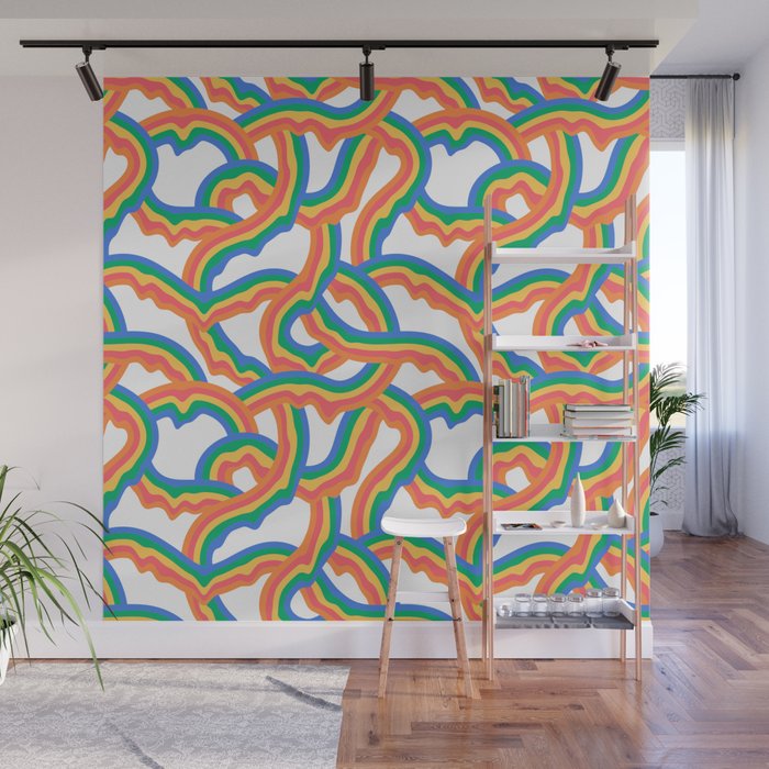 Retro psychedelic rainbow pattern Wall Mural Gallery Image 1
