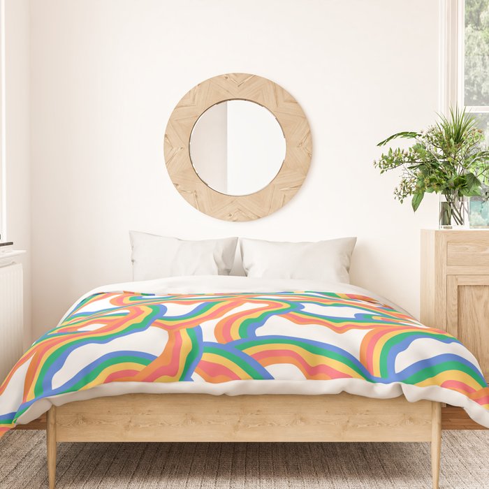 Retro psychedelic rainbow pattern Duvet Cover Gallery Image 3