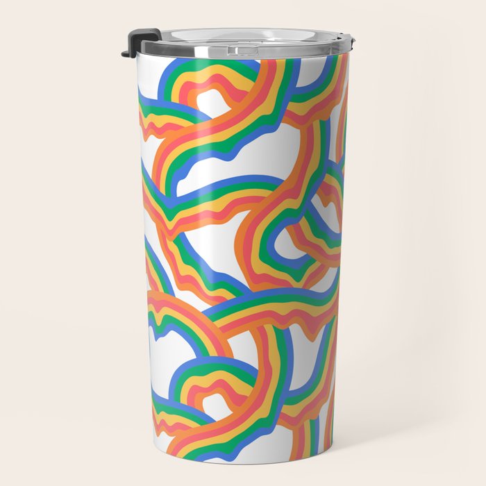 Retro psychedelic rainbow pattern Travel Mug Gallery Image 3