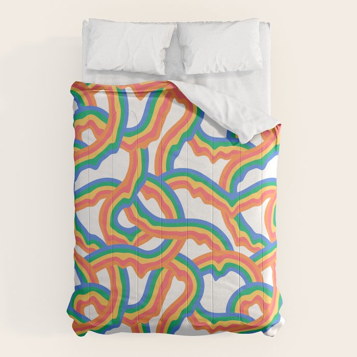 Retro psychedelic rainbow pattern Comforter Gallery Image 1