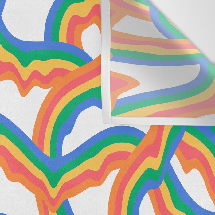 Retro psychedelic rainbow pattern Wall Tapestry Gallery Image 3