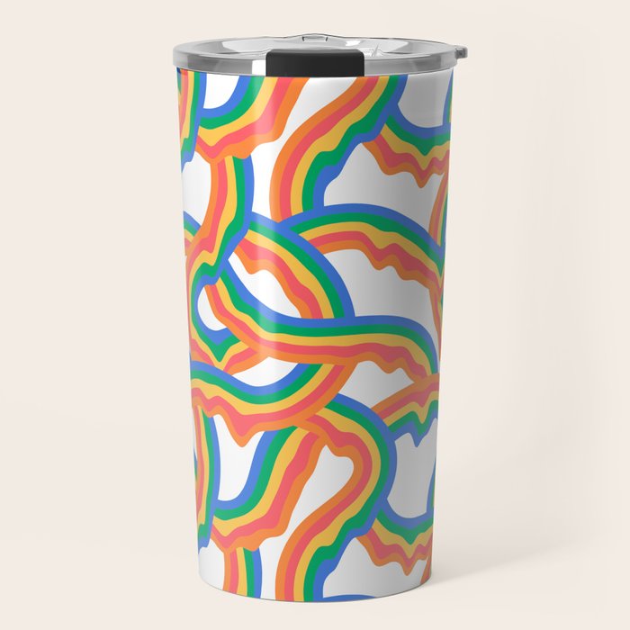 Retro psychedelic rainbow pattern Travel Mug Gallery Image 1