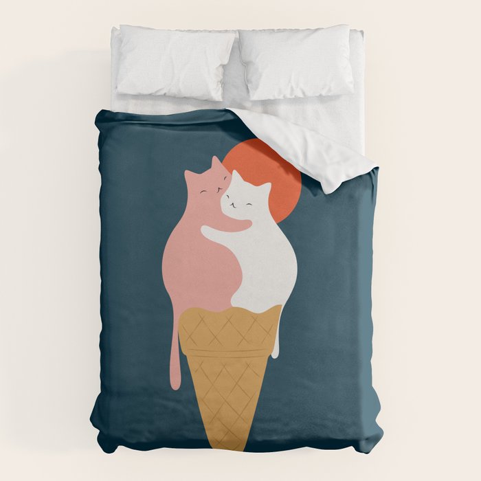 Cat Landscape 145: Strawberry & Vanilla Duvet Cover Gallery Image 6