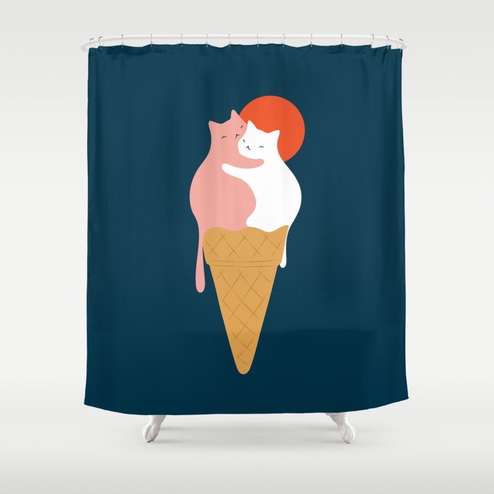 Cat Landscape 145: Strawberry & Vanilla Shower Curtain Gallery Image 1