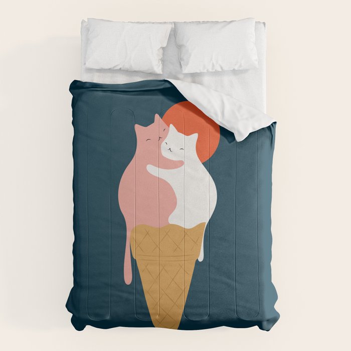 Cat Landscape 145: Strawberry & Vanilla Comforter Gallery Image 1