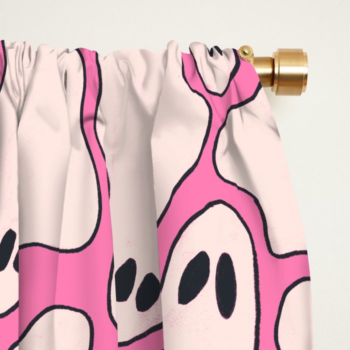 Pink Ghost Party Pop Art  Window Curtain Gallery Image 2