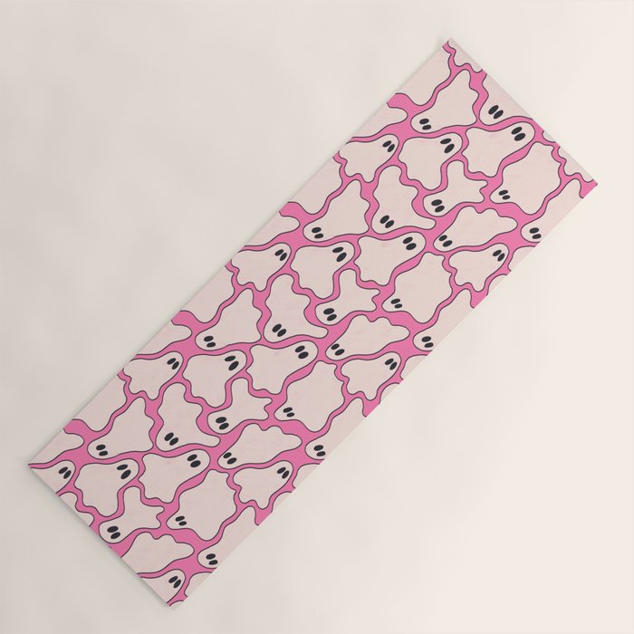Pink Ghost Party Pop Art  Yoga Mat Gallery Image 1