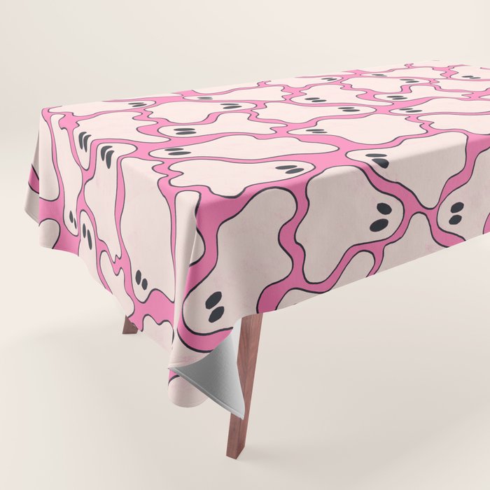 Pink Ghost Party Pop Art  Tablecloth Gallery Image 1