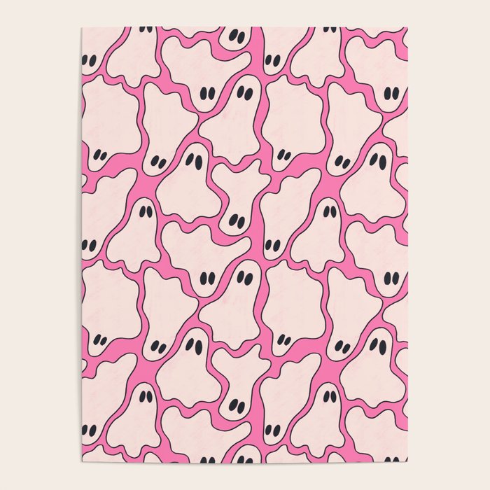 Pink Ghost Party Pop Art  Poster Gallery Image 1