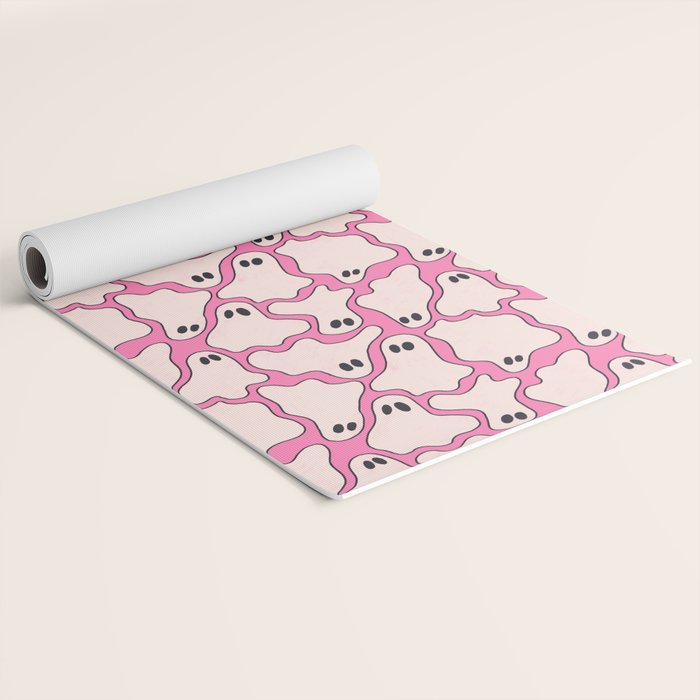Pink Ghost Party Pop Art  Yoga Mat Gallery Image 2