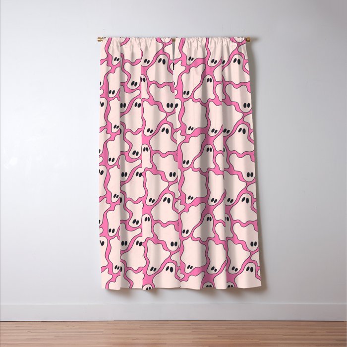 Pink Ghost Party Pop Art  Window Curtain Gallery Image 3