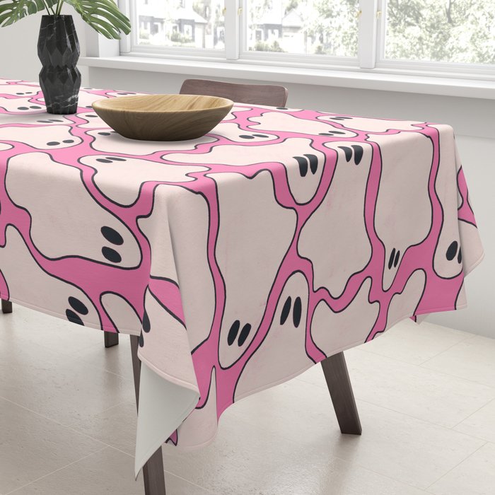 Pink Ghost Party Pop Art  Tablecloth Gallery Image 3