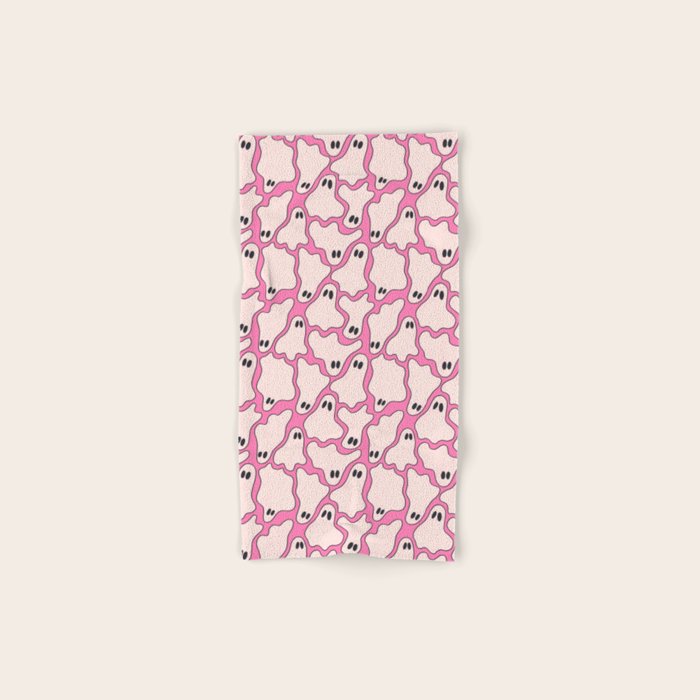 Pink Ghost Party Pop Art  Bath Towel Gallery Image 1