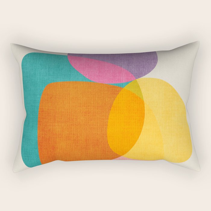 Modern Colorful Abstract Round Shapes Rectangular Pillow Gallery Image 1