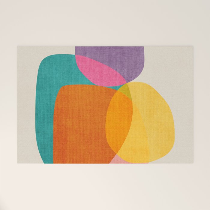 Modern Colorful Abstract Round Shapes Welcome Mat Gallery Image 1