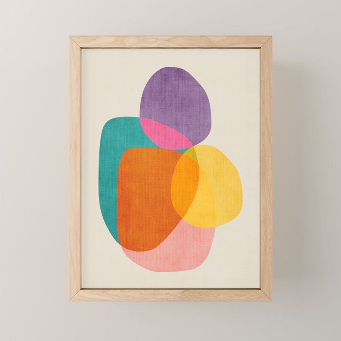 Modern Colorful Abstract Round Shapes Mini Art Print Gallery Image 1