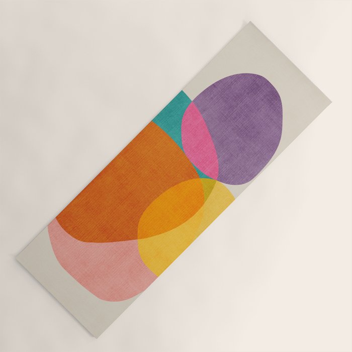 Modern Colorful Abstract Round Shapes Yoga Mat Gallery Image 1