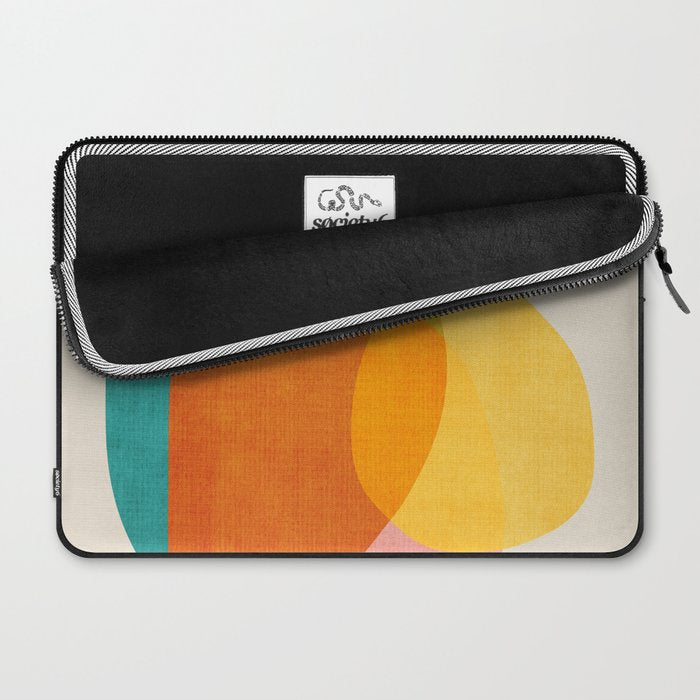 Modern Colorful Abstract Round Shapes Laptop Sleeve Gallery Image 2