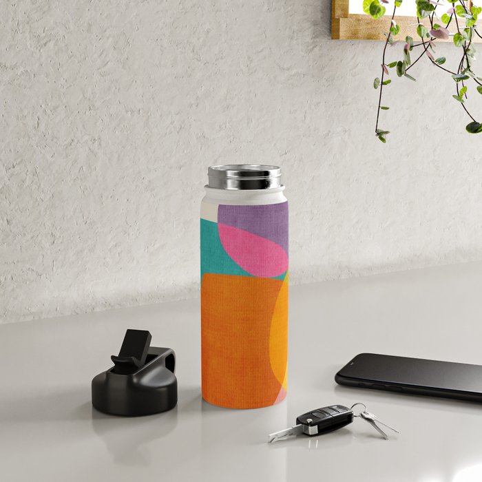 Modern Colorful Abstract Round Shapes Water Bottle Gallery Image 4